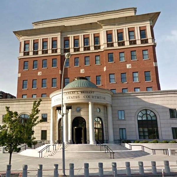 Exterior photo of the federal courthouse in White Plains, New York
